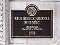 Plaque on the Old Providence Journal Building