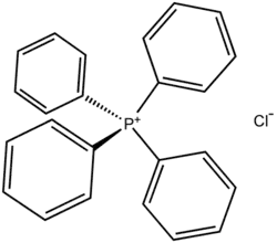 Tetraphenylphosphonium chloride (C6H5)4PCl, abbreviated Ph4PCl or PPh4Cl is the chloride of a symmetrical phosphonium cation that is often used in organometallic chemistry. The arsonium salt is also well known.