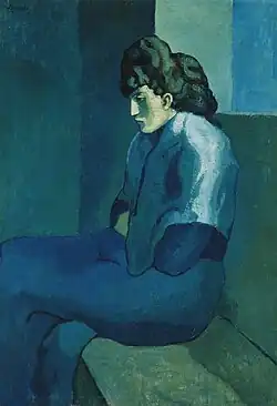 1902–03, Femme assise (Melancholy Woman), oil on canvas, 100 x 69.2&nbsp;cm, Detroit Institute of Arts, Michigan