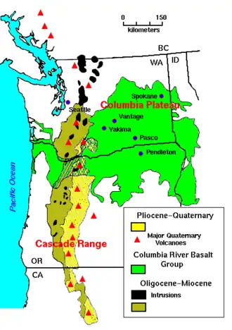 Image 32The Columbia River basalts cover portions of three states (from Geology of the Pacific Northwest)