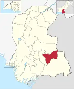 Map of Sindh with Umerkot District highlighted