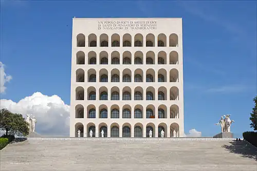 Fascist - Palazzo della Civiltà Italiana, Rome, by Giovanni Guerrini, Ernesto La Padula, and Mario Romano, 1939-1942[123]