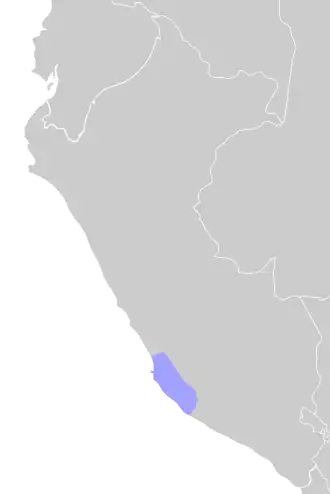 Map showing the extent of the Paracas culture