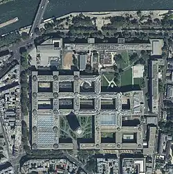 Bird's-eye view of the campus in 2018