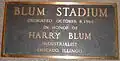 Blum Stadium Bronze Plaque, 2015