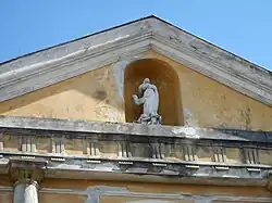 Pediment detail and niche