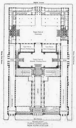 Pennsylvania Station street level floor plan