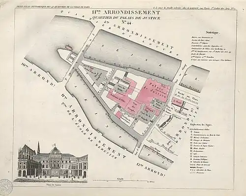 Map of the area in 1834