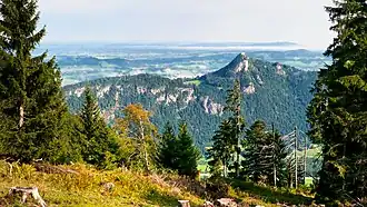 Mountain Falkenstein (1270 m) with ruins of Falkenstein Castle
