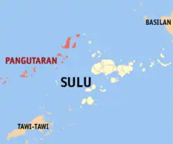 Map of Sulu with Pangutaran highlighted