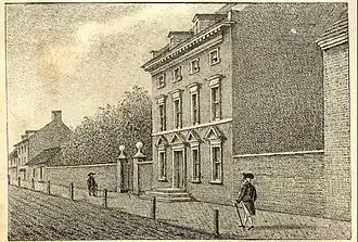 The third presidential mansion, President's House in Philadelphia, occupied by Washington from November 1790&nbsp;– March 1797. Occupied by Adams: March 1797&nbsp;– May 1800