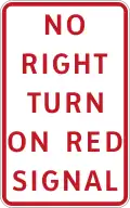 No right turn on red signal