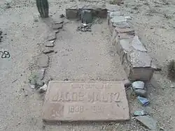 Grave site of Jacob "Dutchman" Waltz located in the "City/Loosley Cemetery" section.