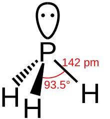 Skeletal formula of phosphine
