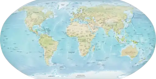 Map of the world as of 2021