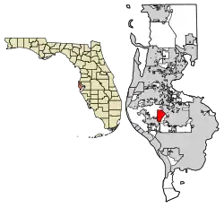 Location of Bardmoor in Pinellas County, Florida.