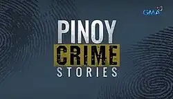 An image with grayish blue background, with a finger print of both sides. The show title is displayed on the center of the image. The logo of GMA Network is displayed on the upper right side of the image.