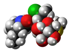 Space-filling model of pirlimycin molecule