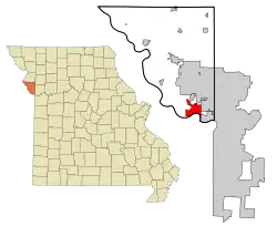 Location of Parkville, Missouri