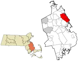 Location in Plymouth County in Massachusetts