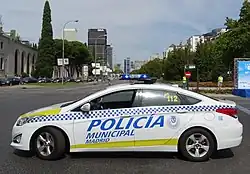 Municipal police Hyundai i40 in Madrid, Spain
