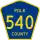 County Road 540 marker