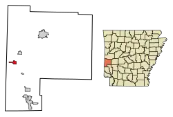 Location of Cove in Polk County, Arkansas.