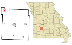 Location of Humansville, Missouri