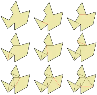Polygon Greedy triangulation steps