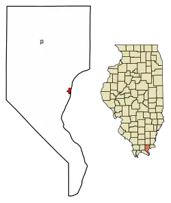 Location of Golconda in Pope County, Illinois