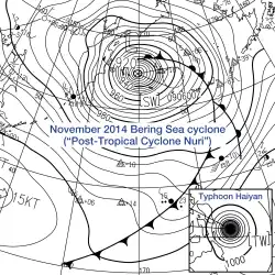 Image 18Comparison between extratropical and tropical cyclones on surface analysis (from Cyclone)