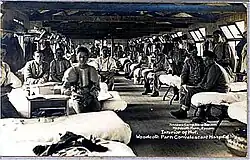 Interior of one of the hospital's convalescent huts