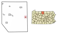 Location of Galeton in Potter County, Pennsylvania