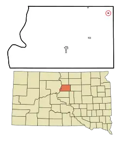 Location in Potter County and the state of South Dakota