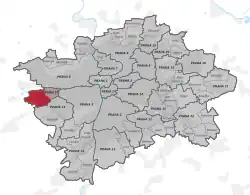Location of Prague-Zličín in Prague