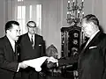 President Josip Broz Tito receiving Ambassador of Bolivia (1968)