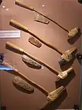 Prehistoric weapons on display