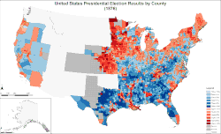 Map of presidential election results by county