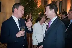 Cameron with Nick Clegg in 2010 after entering the government