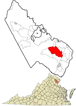 Location in Prince William County and the state of Virginia.