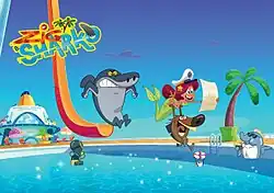 A scene from Zig & Sharko, featuring the main characters.