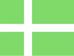 Proposal for a flag of Greenland, designed in 1984 by Sven Tito Achen. Rejected in favour of the non-Nordic-Cross flag.