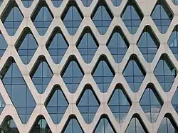 Opernwork fasade of Prosta Tower, Warsaw