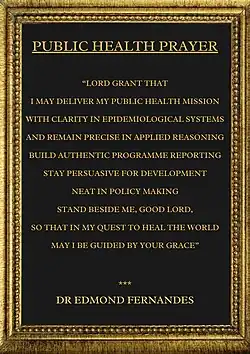 A Public Health Prayer - Dr Edmond Fernandes
