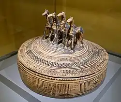 Pyxis with four horses, Greece, Attica, Geometric Period, 8th century BC, terracotta - Wadsworth Atheneum - Hartford, Connecticut