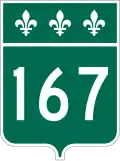 Route 167 marker