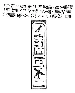 Quadrilingual inscription of Artaxerxes I on an Egyptian alabaster vase.[29][30]