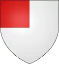 a quarter—Argent, a quarter gules