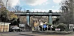 Railway bridge over a main road