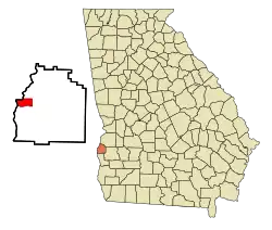 Location in Quitman County and the state of Georgia